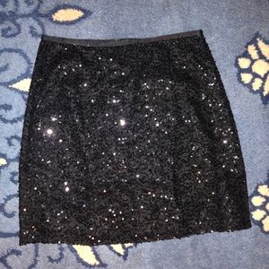 J.Crew Black Sequin Mini Skirt